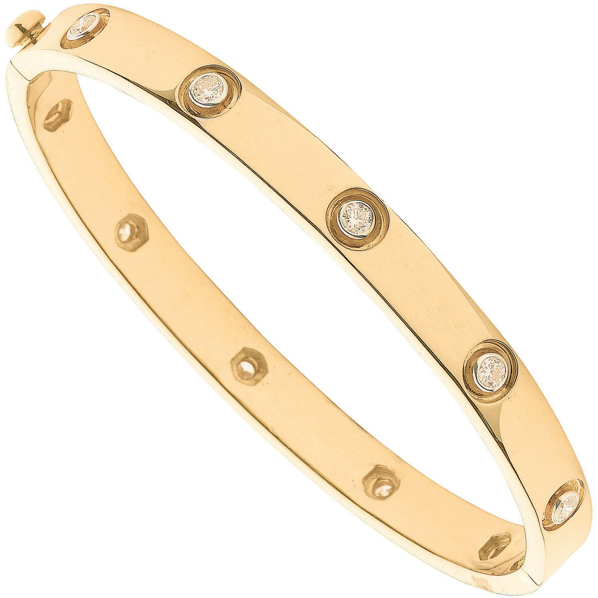 Yellow Gold 1.00ct Diamond Bangle