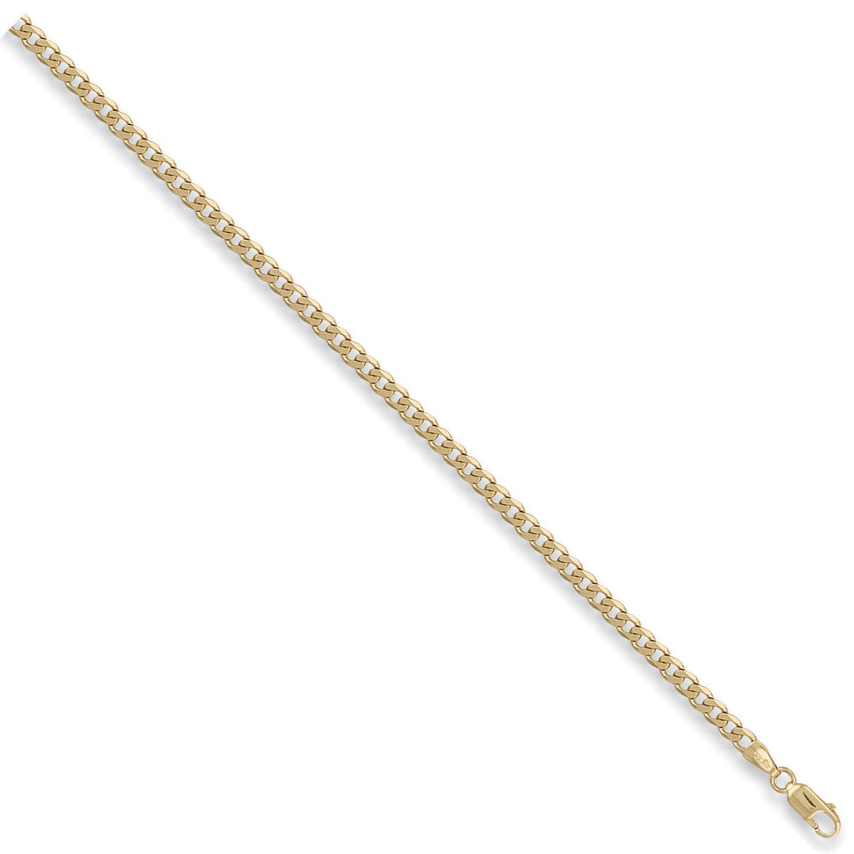 Yellow Gold 3.8MM Bevelled Curb Chain