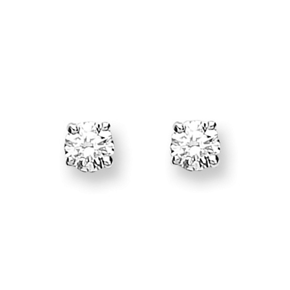 9ct White Gold 0.28ct Claw Set Diamond Stud Earrings